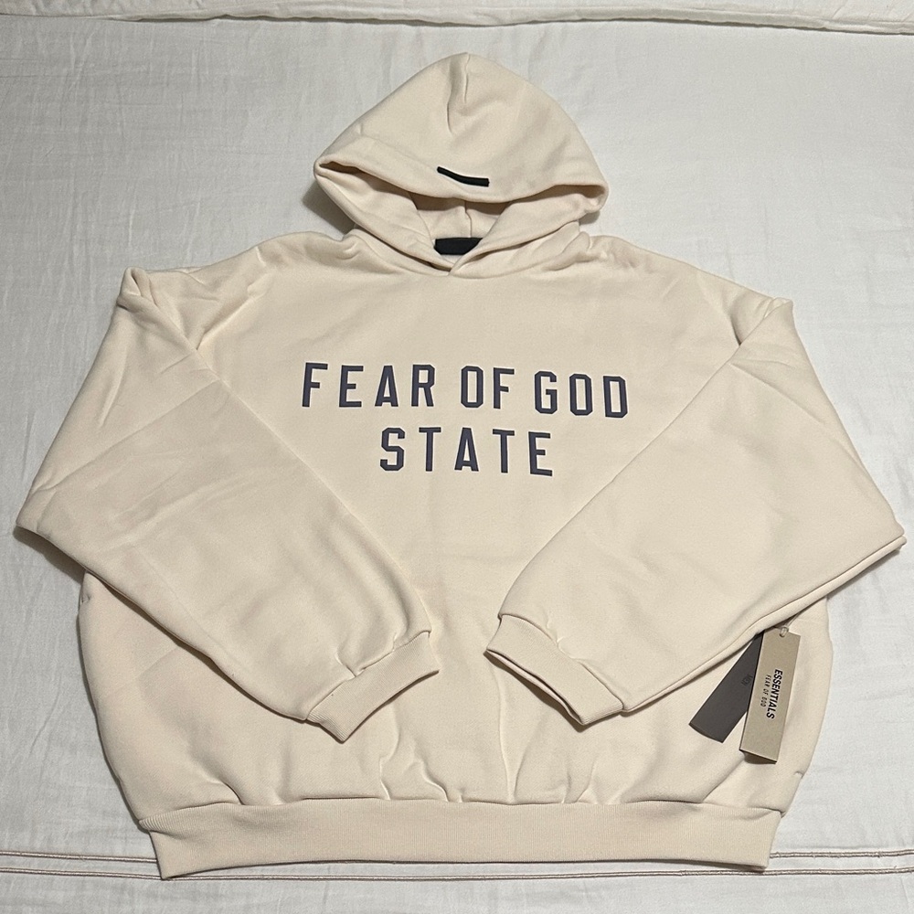 Fear of God Essentials Fleece Hoodie Egg Shell - Picture 4 of 10